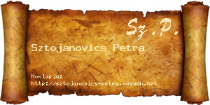 Sztojanovics Petra névjegykártya